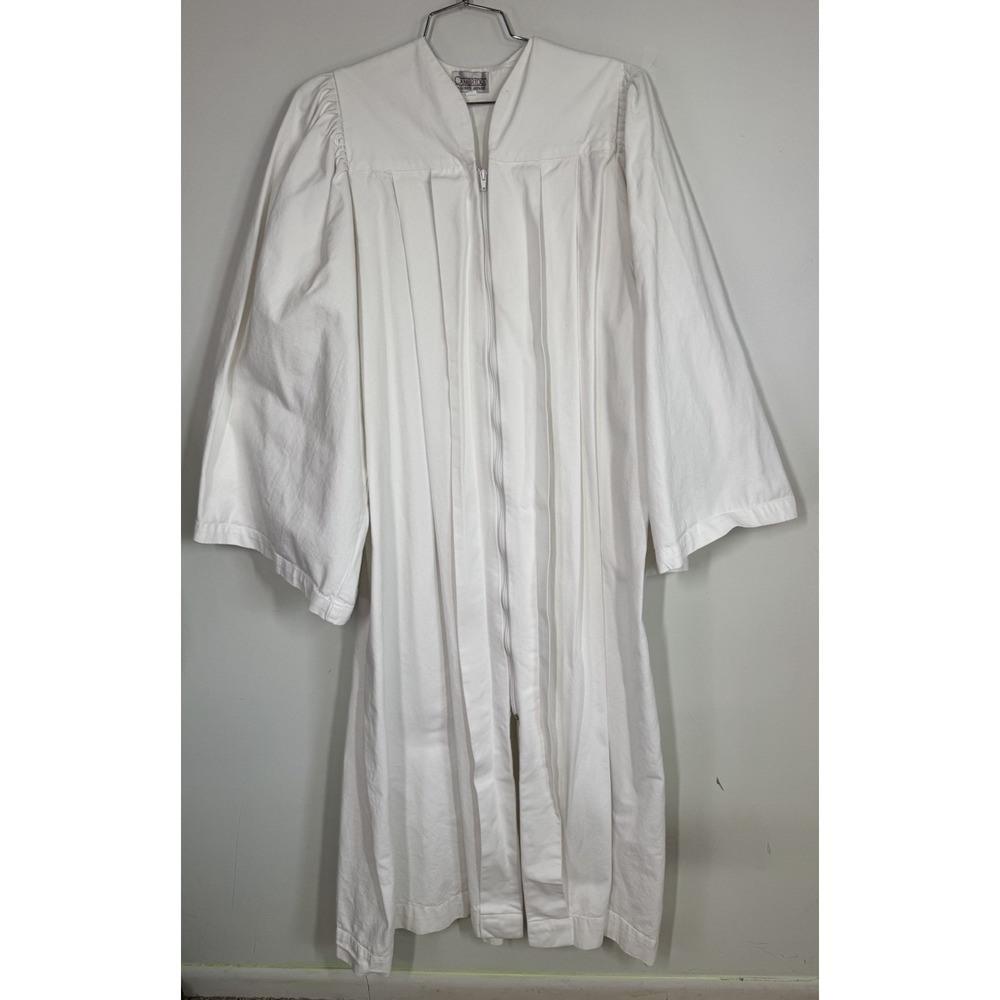 Cambridge Tailored Apparel White Heavyweight Plain Pulpit Robe Size M Church